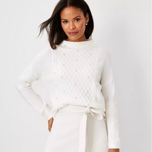Ann Taylor NWT Funnel/Mock Neck Sweater M